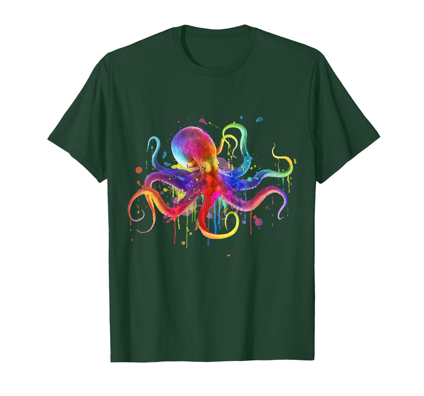 Dripping Rainbow Octopus psychedelic - Colorful Octopus T-Shirt