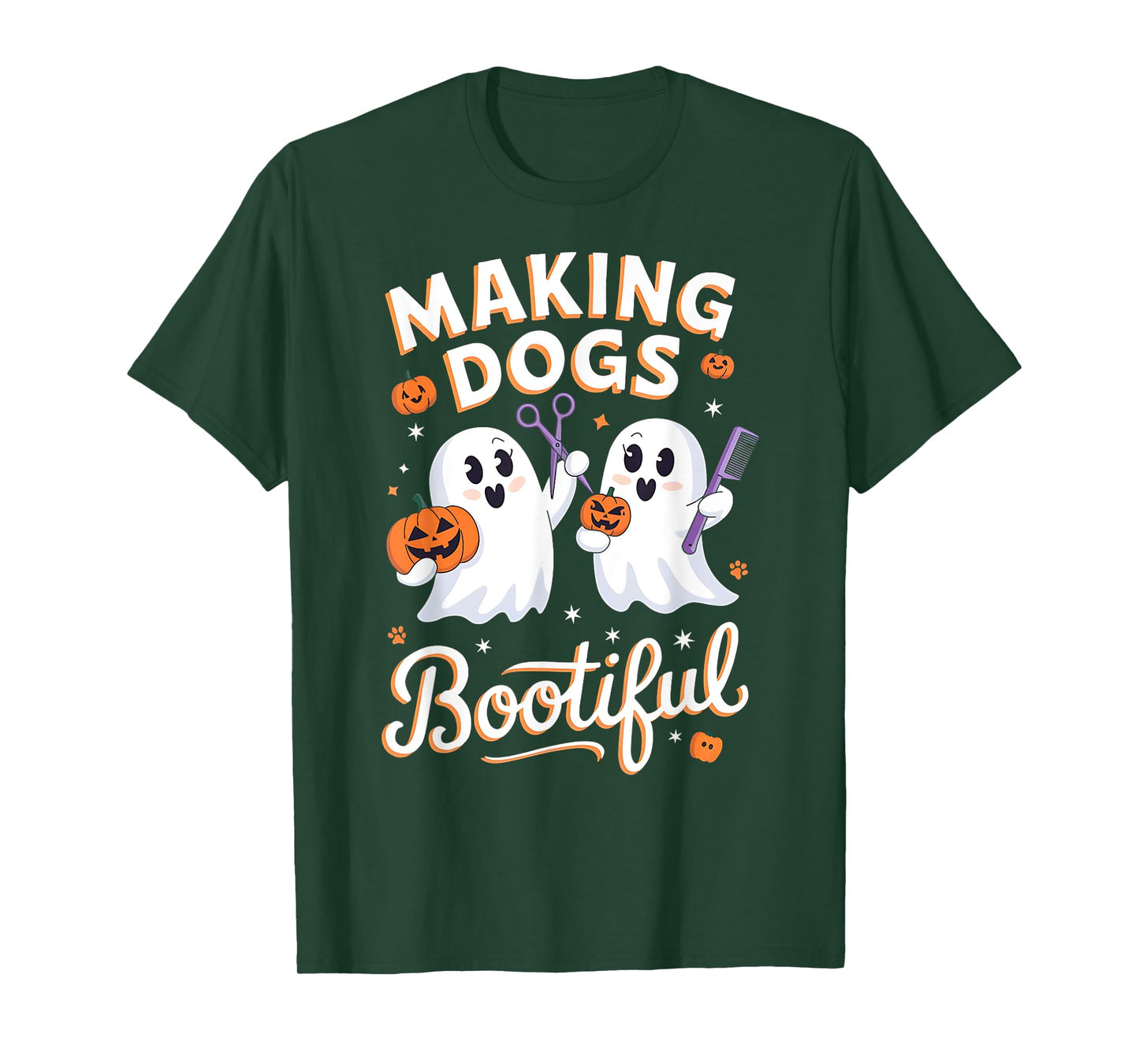 Halloween Dog Grooming Ghosts Making Dogs Bootiful T-Shirt
