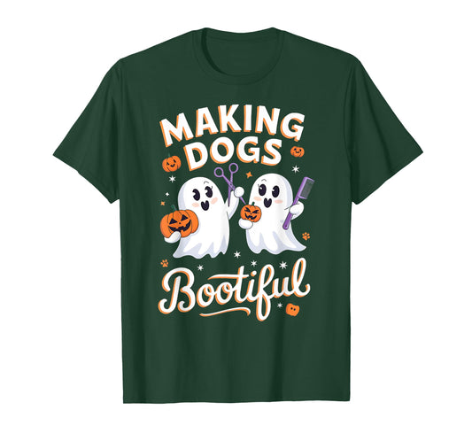 Halloween Dog Grooming Ghosts Making Dogs Bootiful T-Shirt