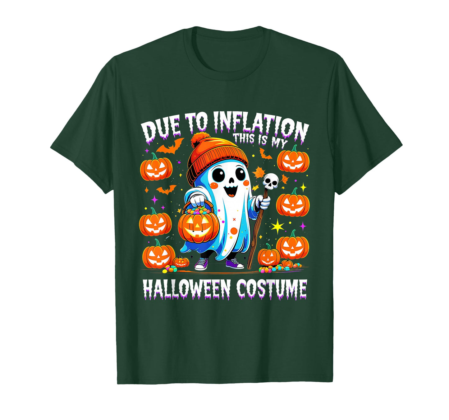 Due to Inflation Funny Ghost Halloween Costume T-Shirt