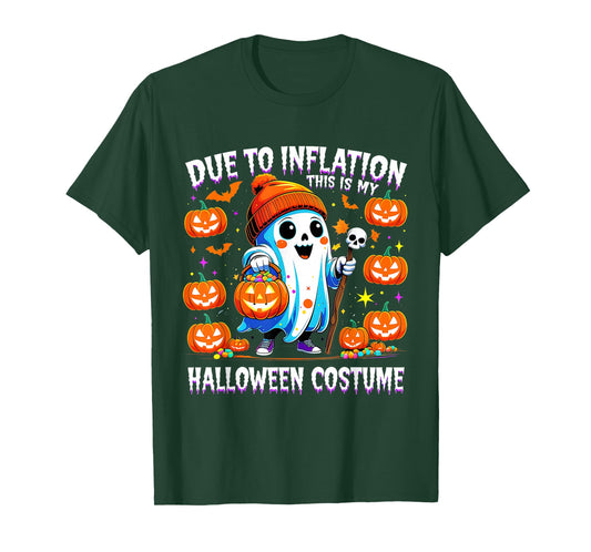 Due to Inflation Funny Ghost Halloween Costume T-Shirt