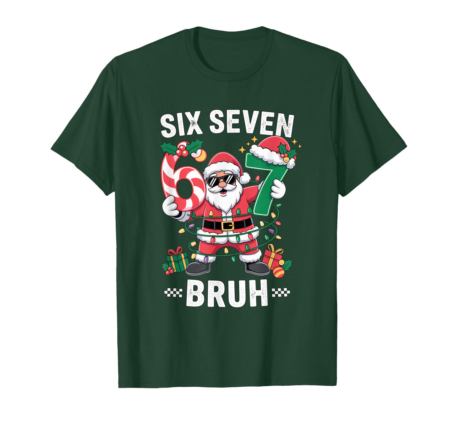 67 Six Seven Burh Christmas 6 7 Meme Pajamas Gen Alpha Slang T-Shirt