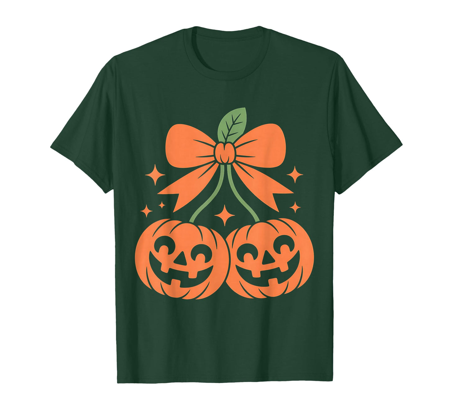 Pumpkin Cherries Autumn Girl Halloween Fall T-Shirt
