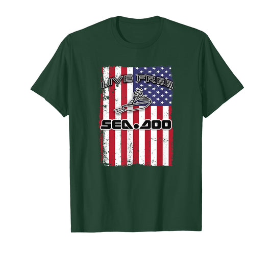 Big Wave - Seadoo American Live Free T-Shirt