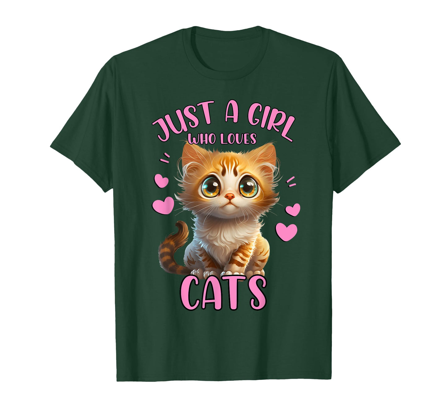Just a Girl Who Loves Cats Cute Cat Lover Girl Woman T-Shirt