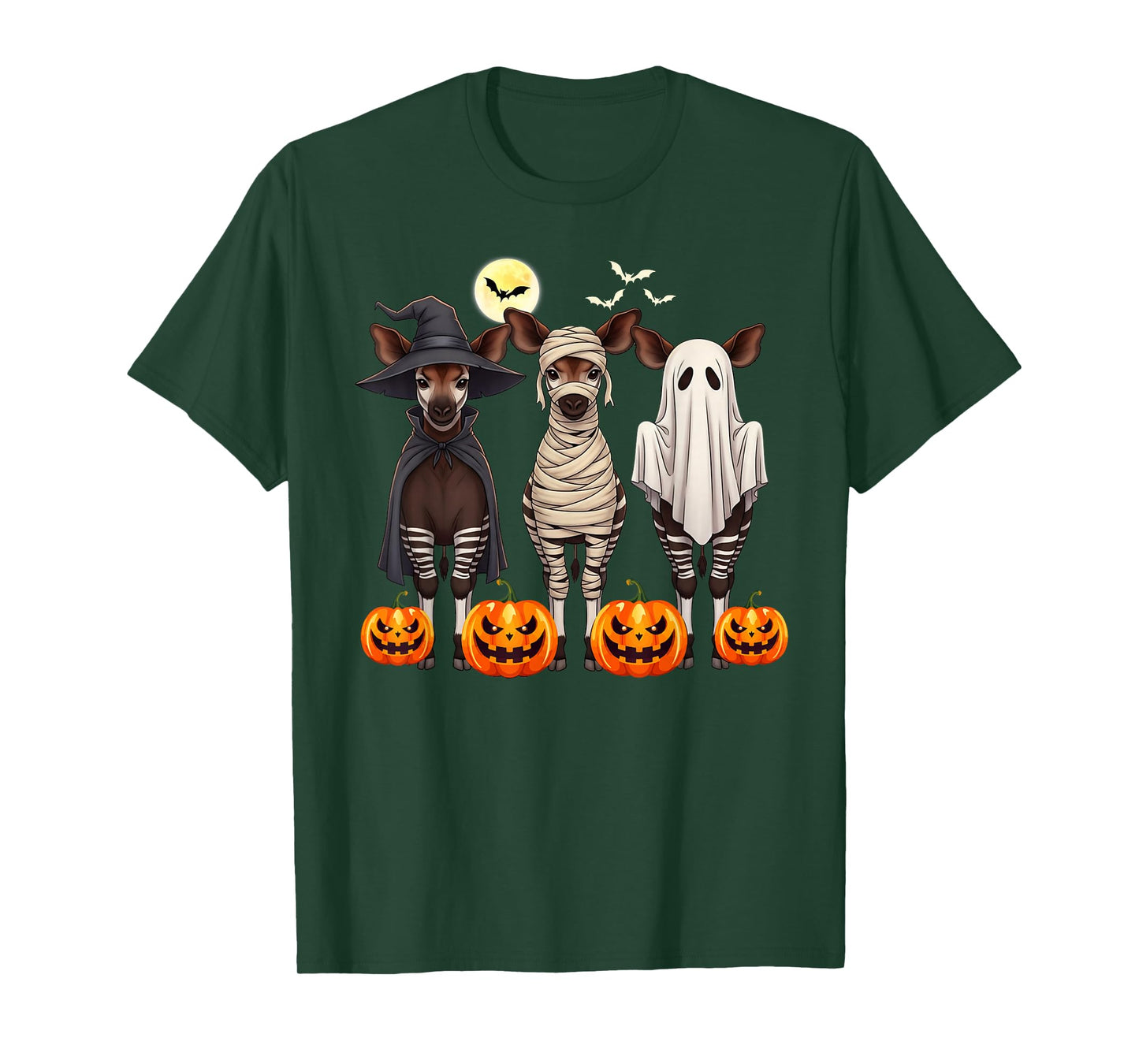 Okapis Boo Mummy Witch Halloween Costume okapis Pumpkin T-Shirt
