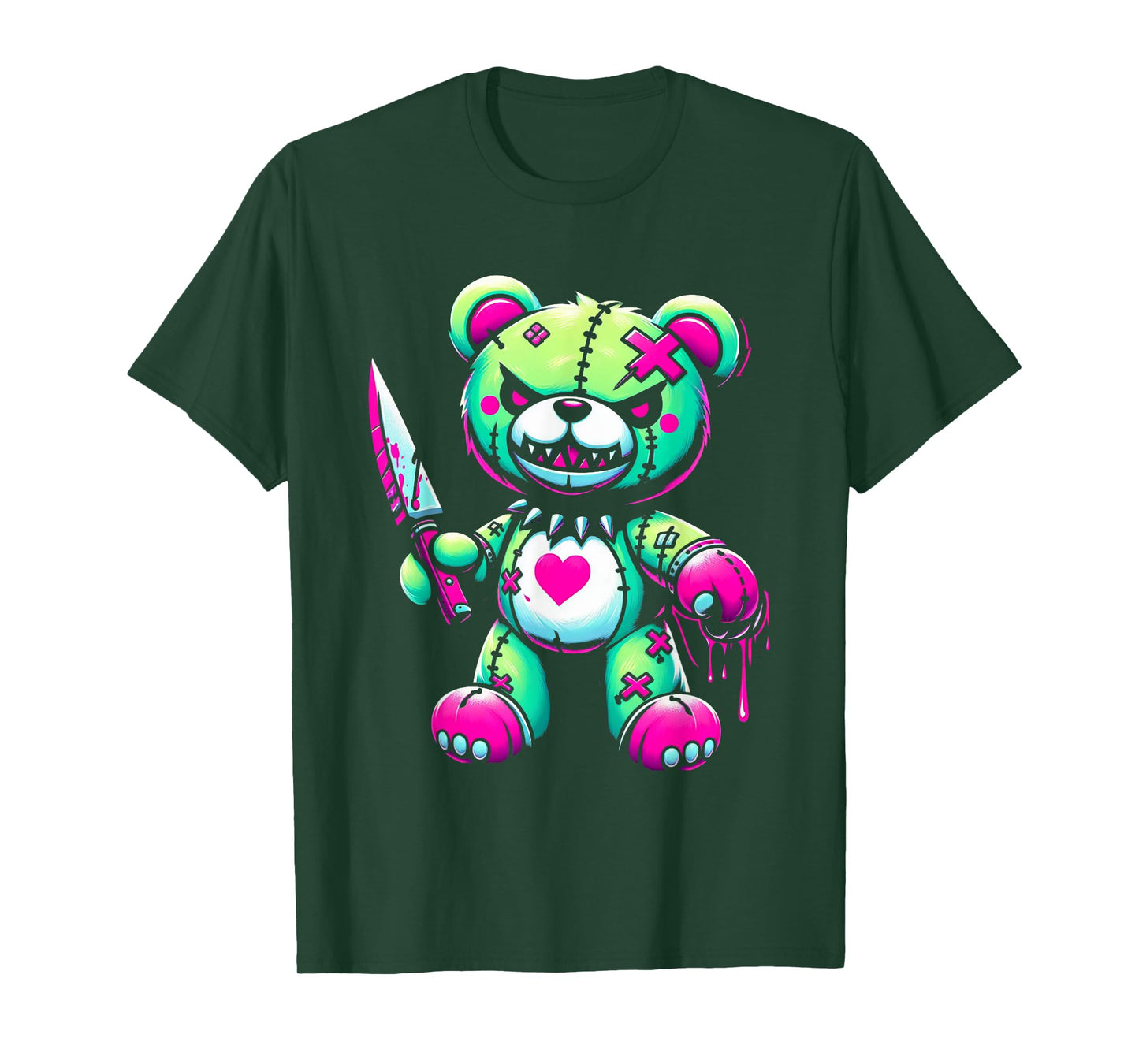 Pastel Goth Teddy Bear Horror Halloween Creepy Scary T-Shirt