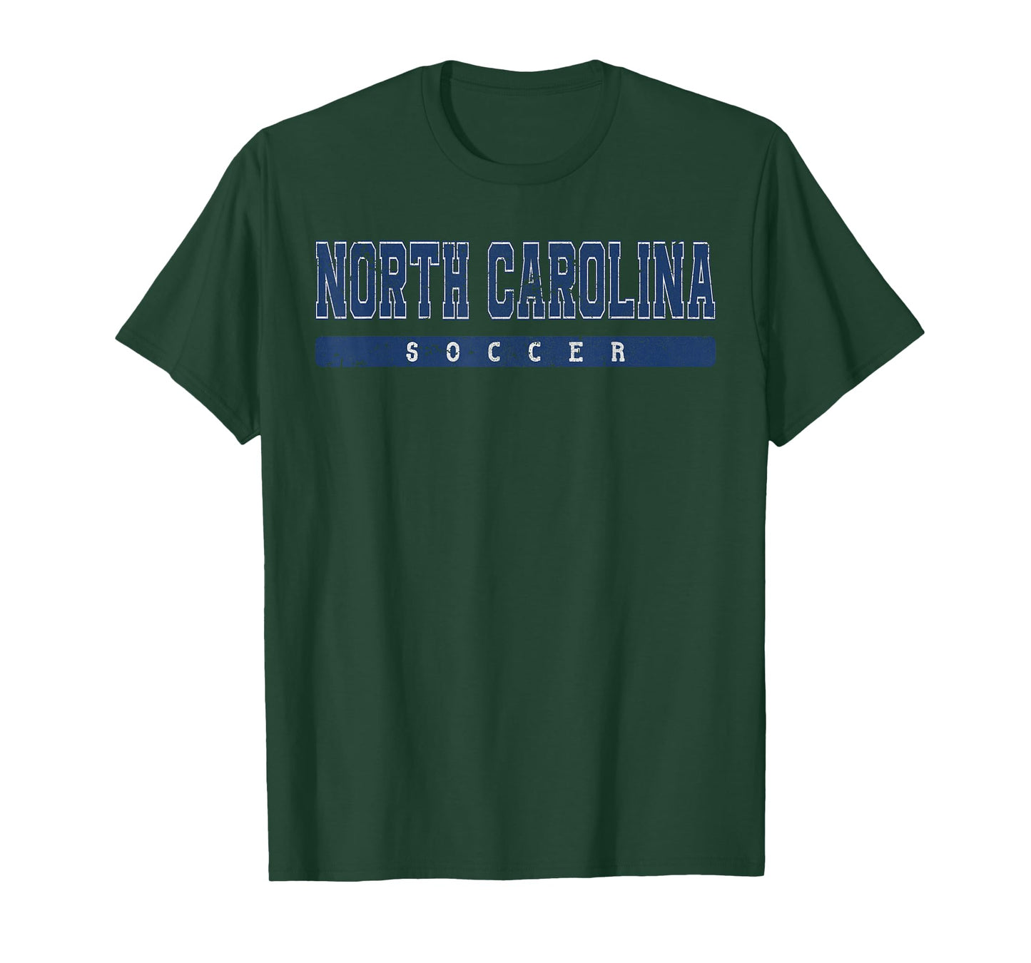 North Carolina Soccer Blue Vintage Text T-Shirt