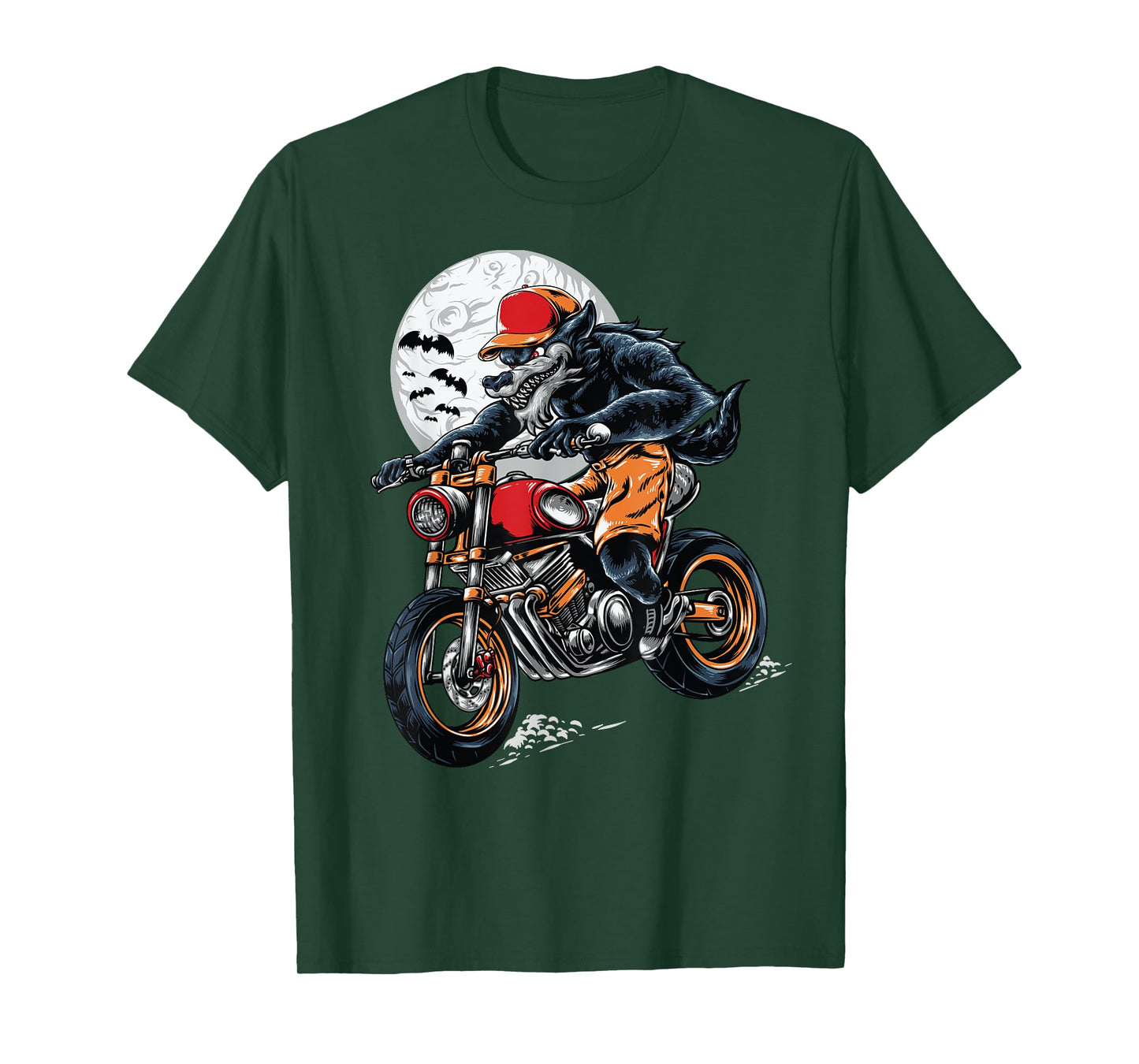 werewolf biker gift for lovers Motorcycle costume T-Shirt