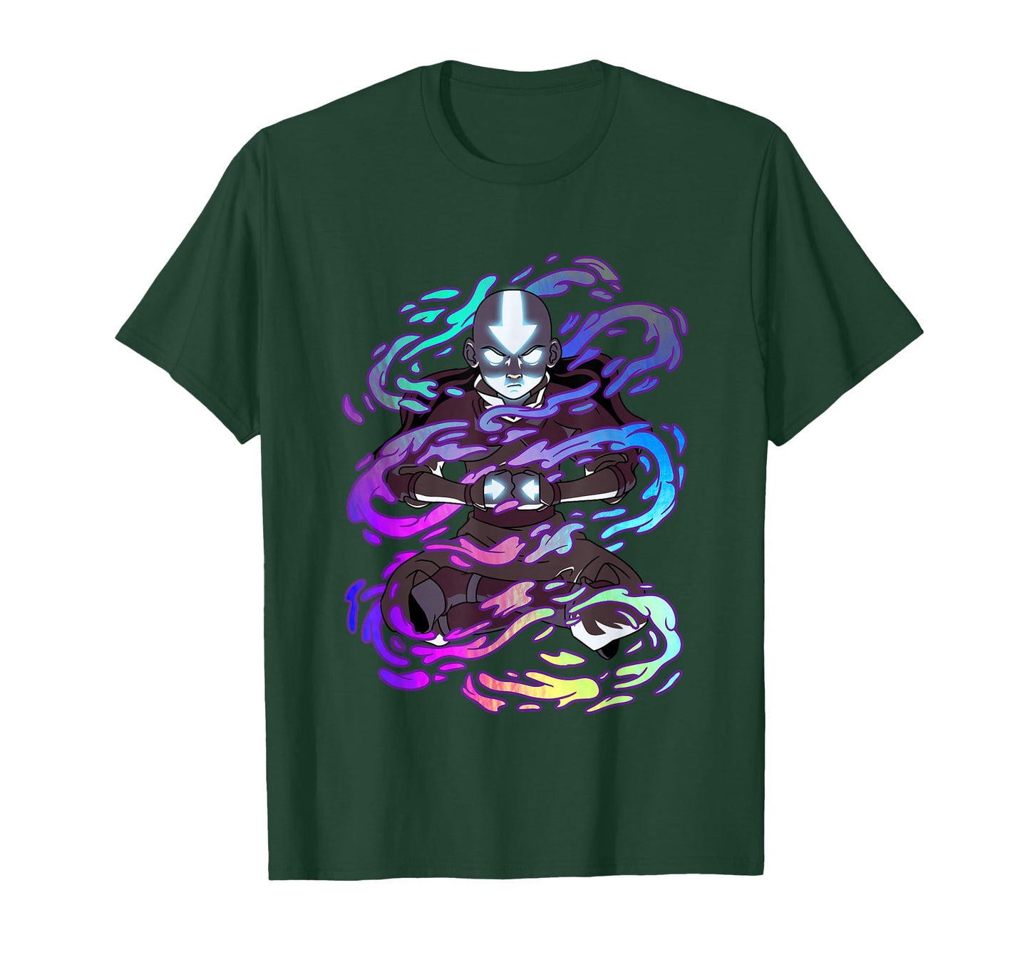 Avatar: The Last Airbender Rainbow Neon Spiral Aang T-Shirt