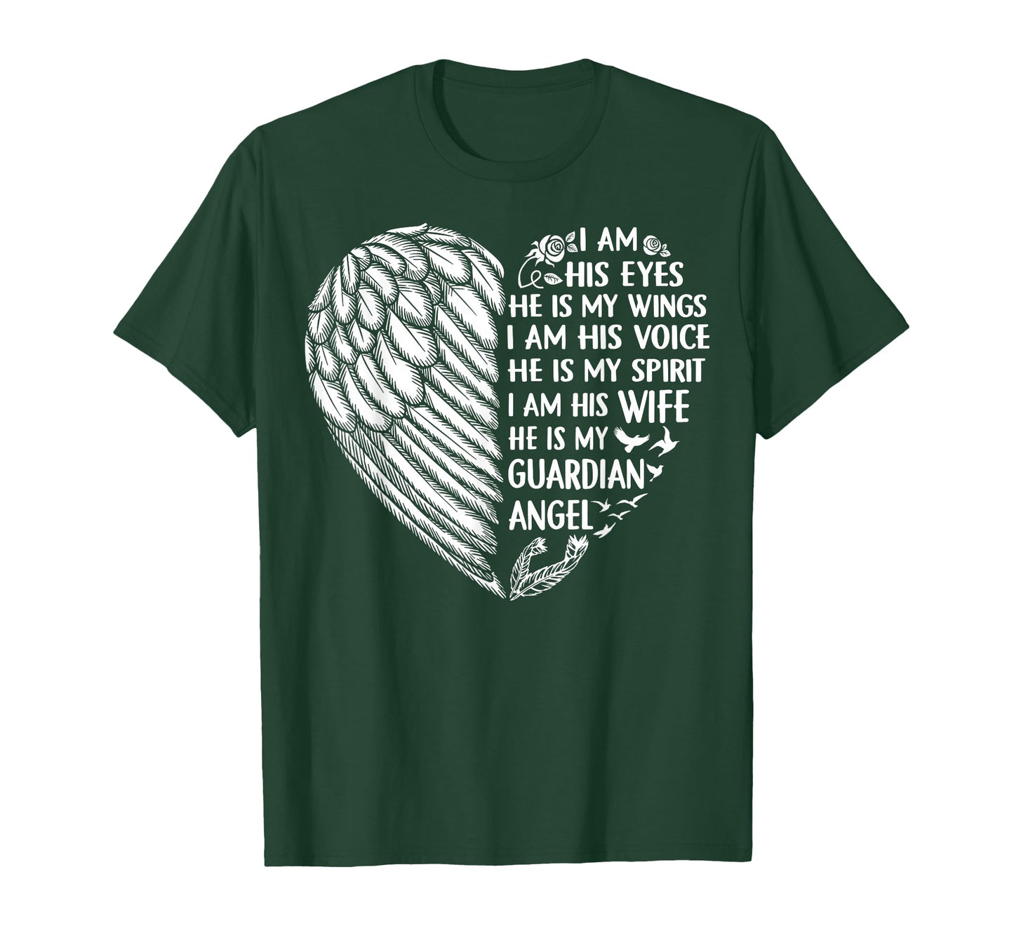 My Husband Is My Guardian Angel Shirt I Am His Wife T-Shirt