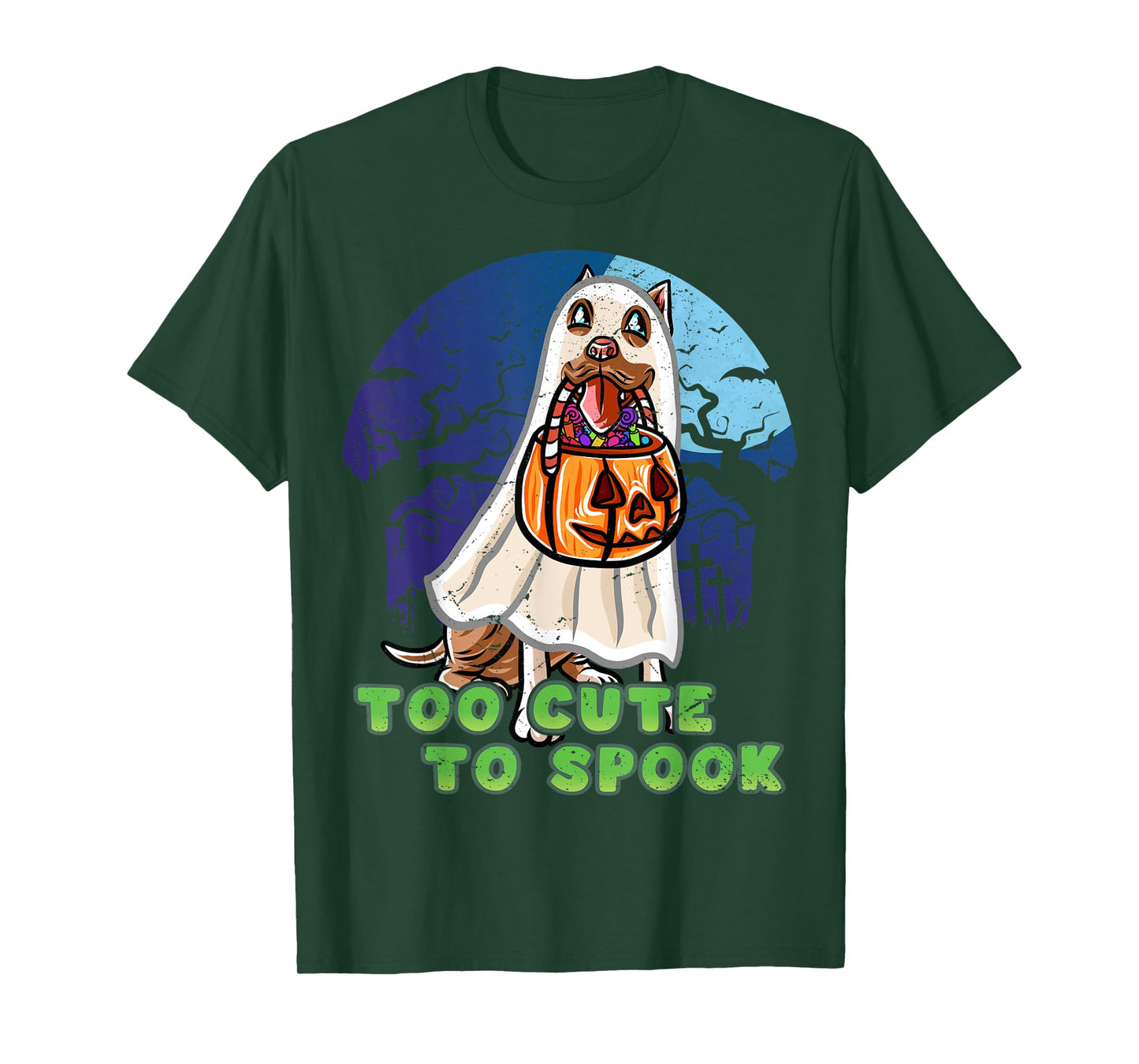 Pitbull Pittie Happy Halloween Costume Ghost T-Shirt