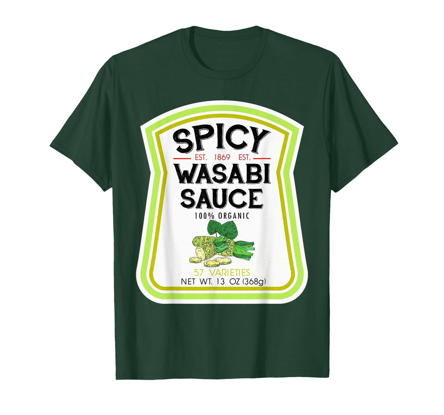 Wasabi Sauce Bottle Label Halloween 2021 Couples Costume T-Shirt