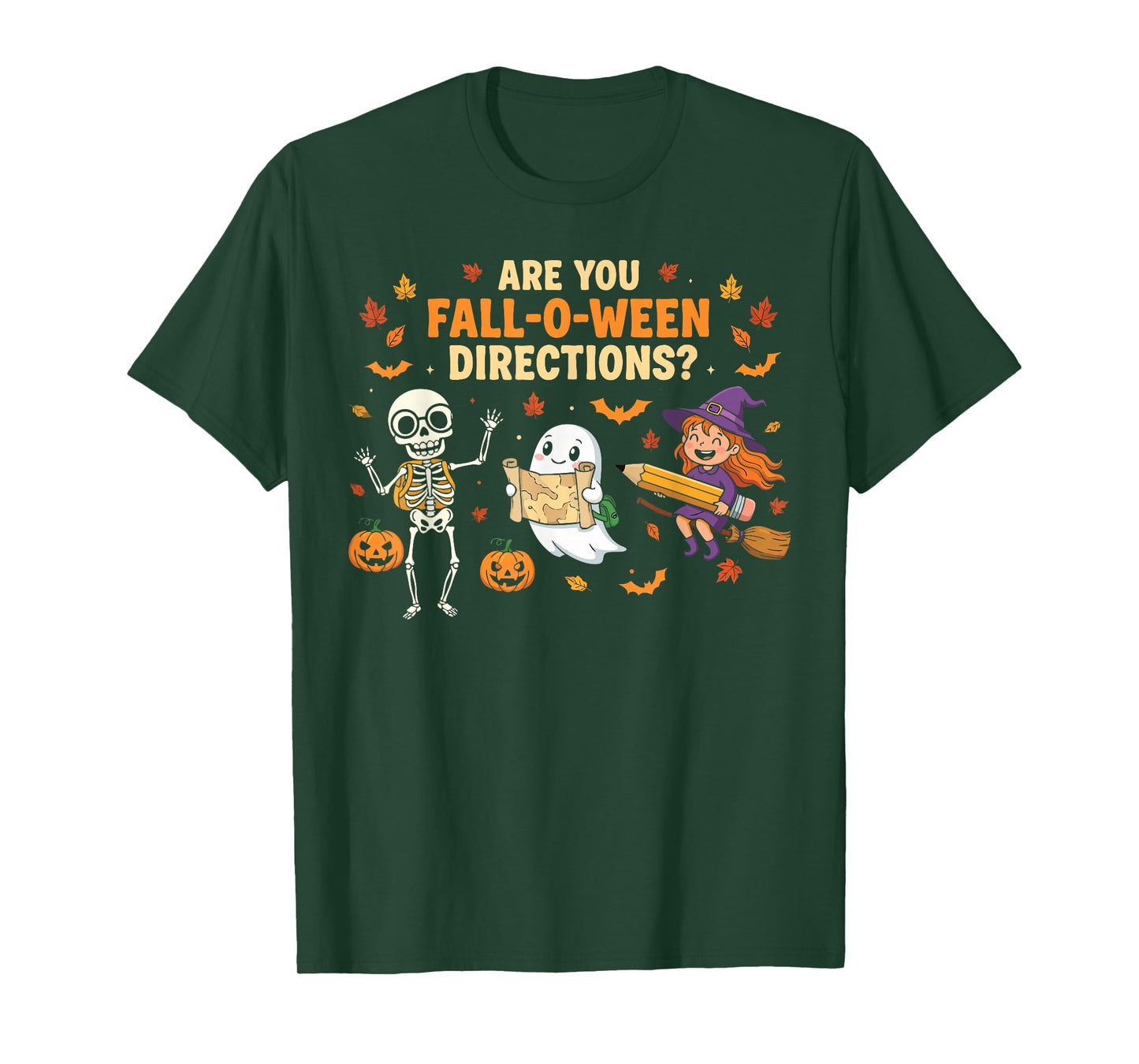 are You Fall-O-Ween Directions Teacher Halloween Design T-Shirt