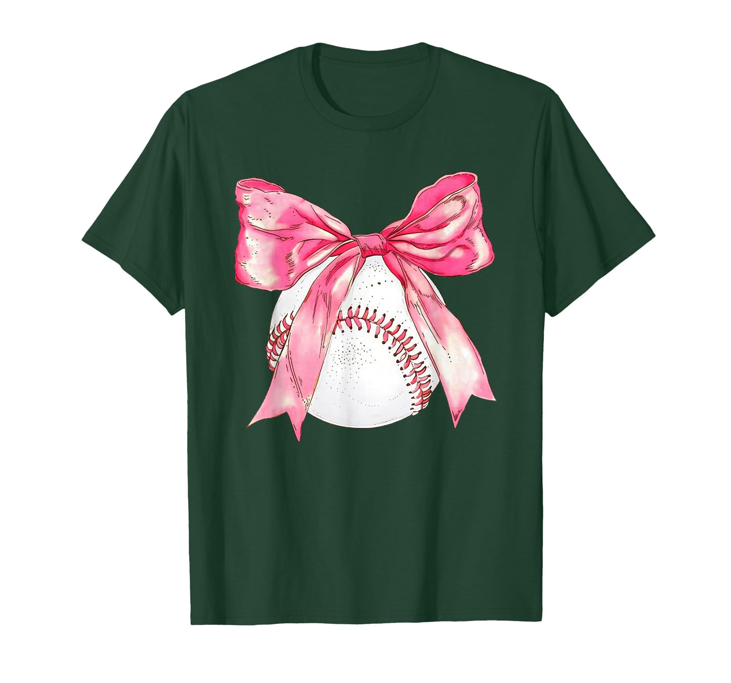 Baseball Mom Coquette Pink Bow Mothers Day Baseball Mama T-Shirt