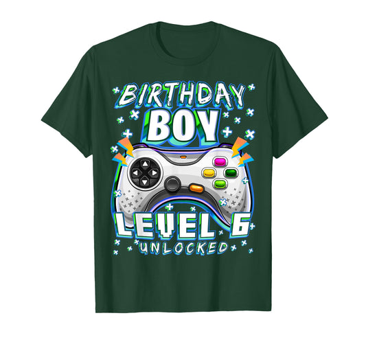 Level 6 Unlocked Video Game 6th Birthday Gamer Boys T-Shirt