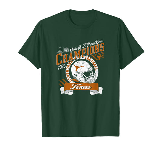 Texas Longhorns Peach Bowl Champs 2025 Black T-Shirt