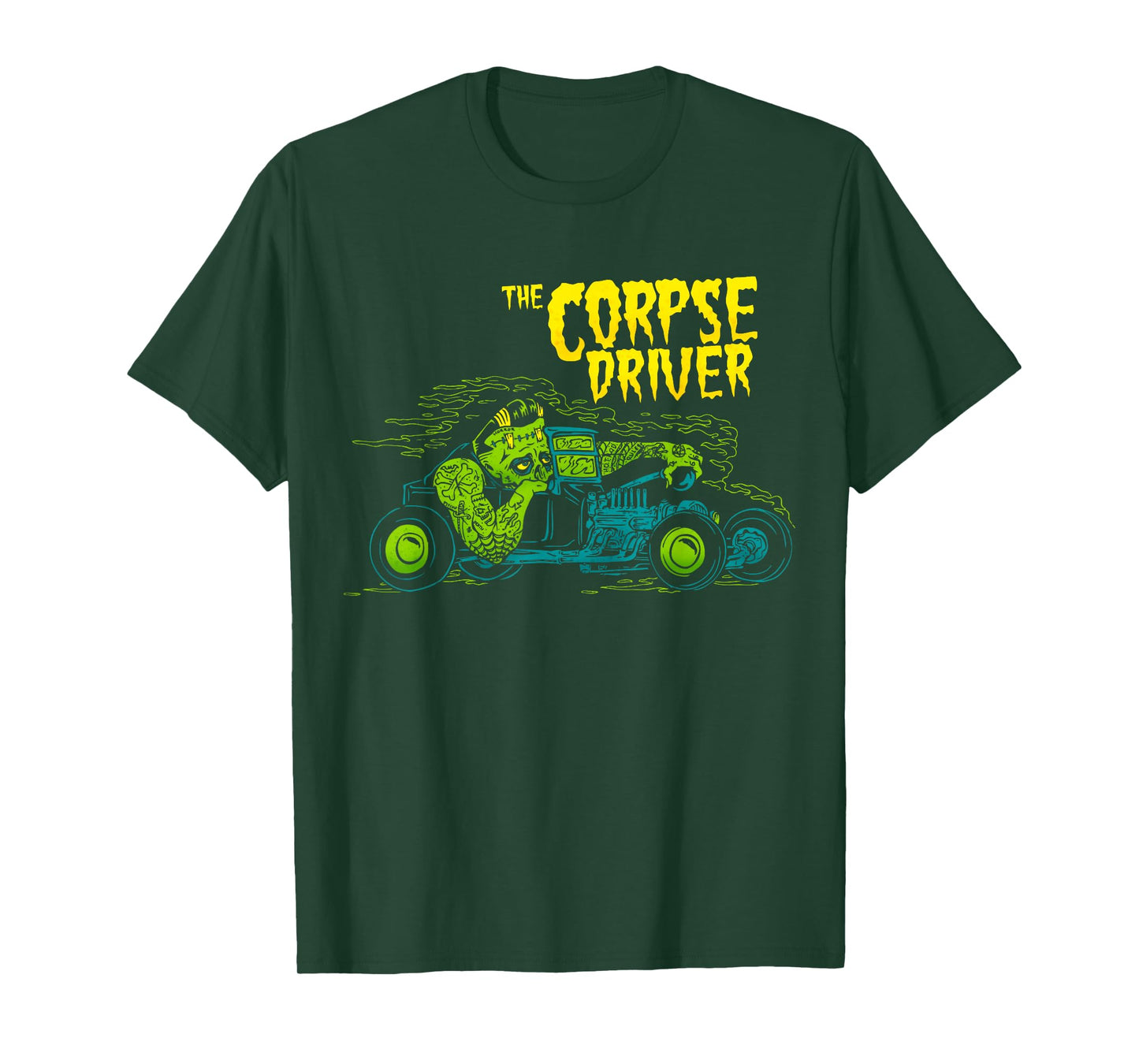Horror Art - Corpse Driver Frankenstein Gasser Lowbrow Art T-Shirt