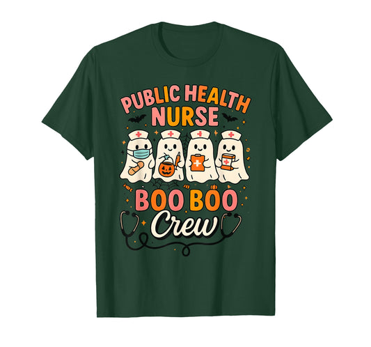 Public Health Nurse Boo Boo Crew Halloween Ghost T-Shirt