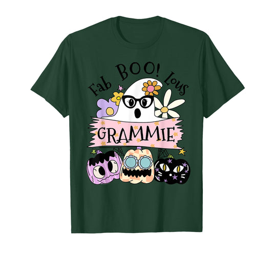 Cute Ghost Fab Boo Lous Grammie Grandma Halloween Costume T-Shirt