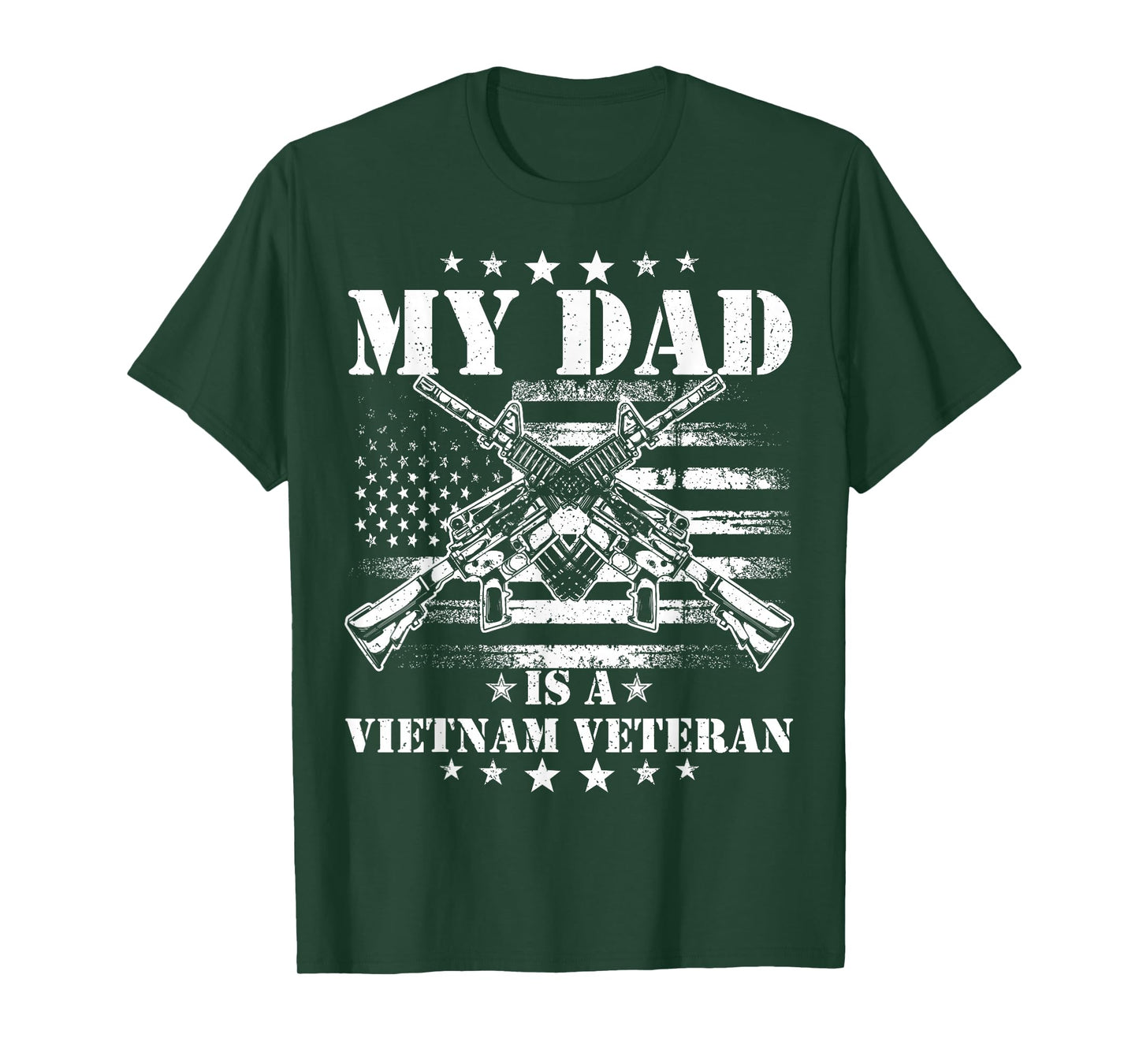 My Dad Is A Vietnam Veteran Proud US Patriotic Vet USA Flag T-Shirt