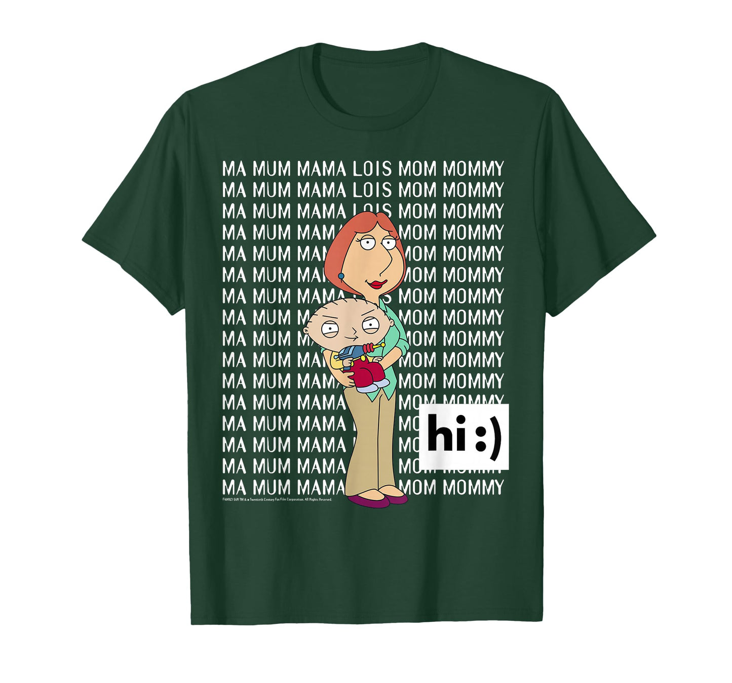 Family Guy Lois Stewie Ma Mum Mama Mom Big Chest Text Logo T-Shirt