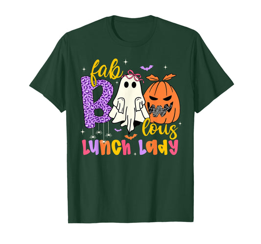 Faboolous Lunch Lady Funny Scary Ghost Halloween Costume T-Shirt