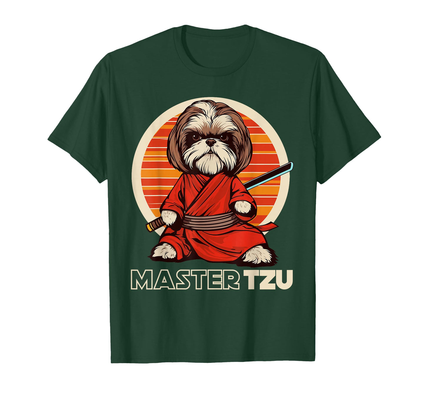 Master Tzu Ninja Shih Tzu Samurai Dog Anime T-Shirt
