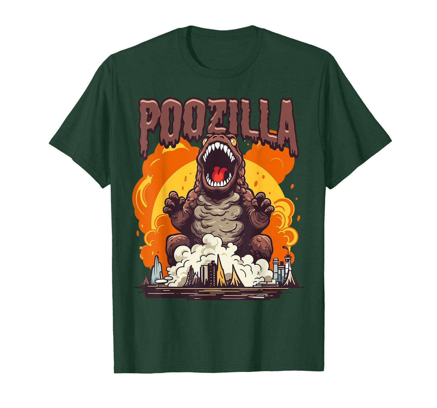 Poozilla Explosive Monstrous Diarrhea Poop Meme Funny T-Shirt