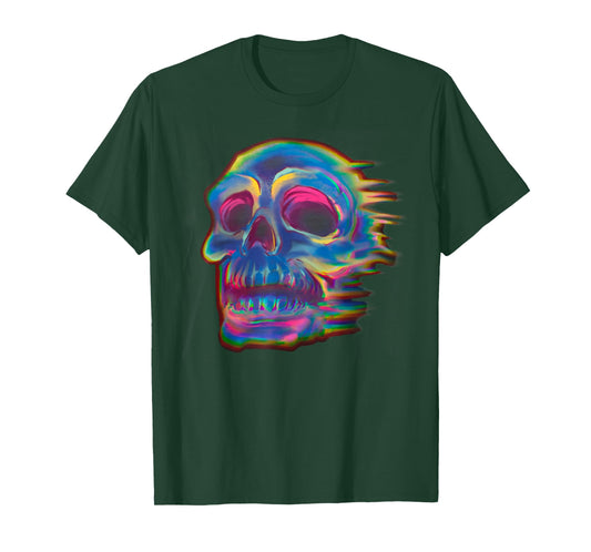 Retro Skull Trippy Vaporwave Halloween Costume Techno EDM DJ T-Shirt