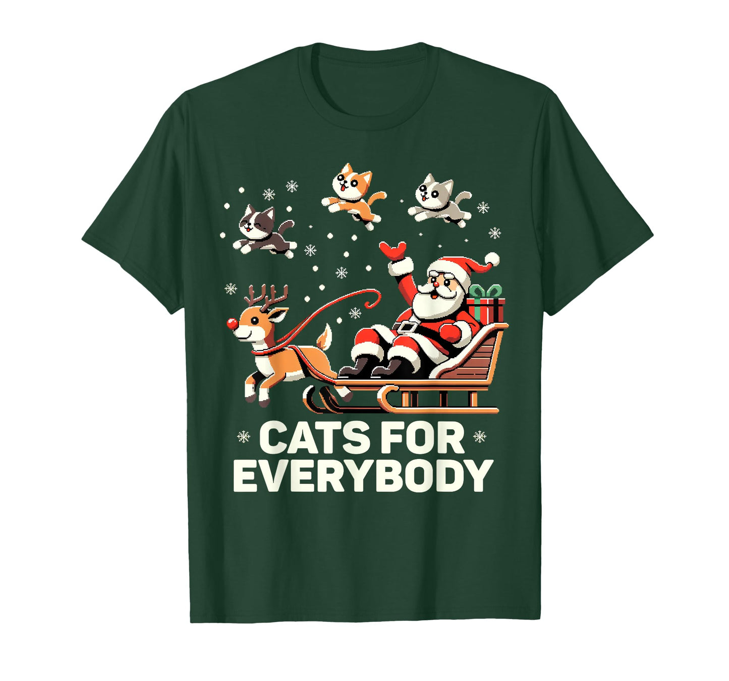 Cats For Everybody - Funny Christmas Cat Xmas Women Santa T-Shirt