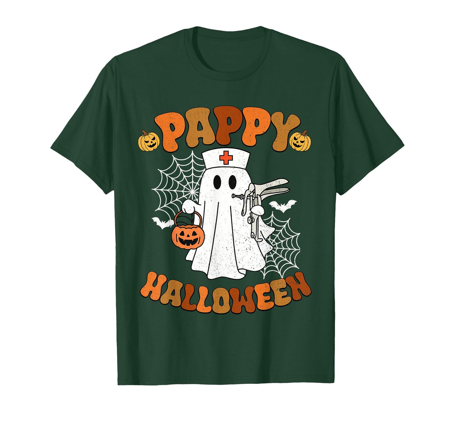 Pappy Halloween Ghost with Speculum OB Nursing Department T-Shirt