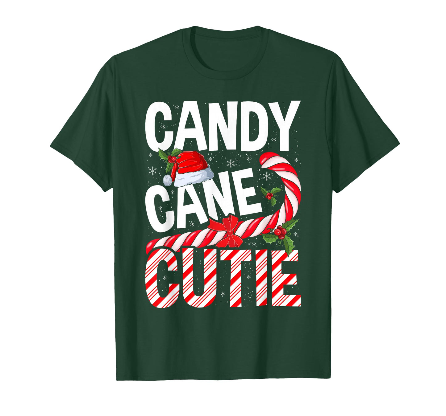 Candy Cane Cutie Christmas Xmas Women Girls Kids Toddler T-Shirt