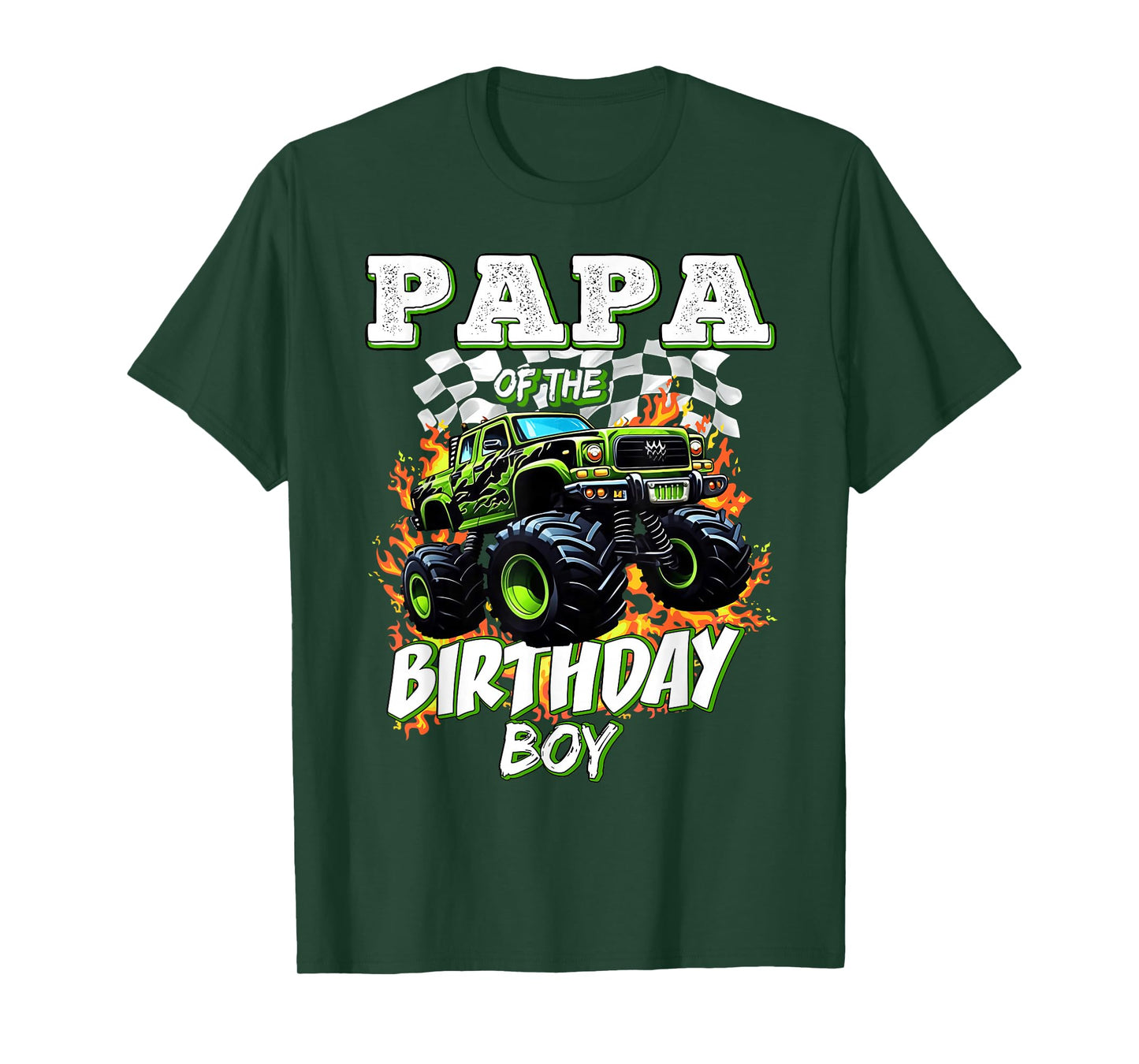 Papa of The Birthday Boy Monster Truck Birthday Kids T-Shirt