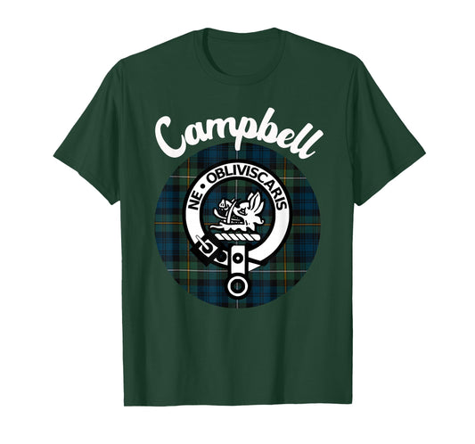 Campbell Clan Scottish Name Coat Of Arms Tartan T-Shirt