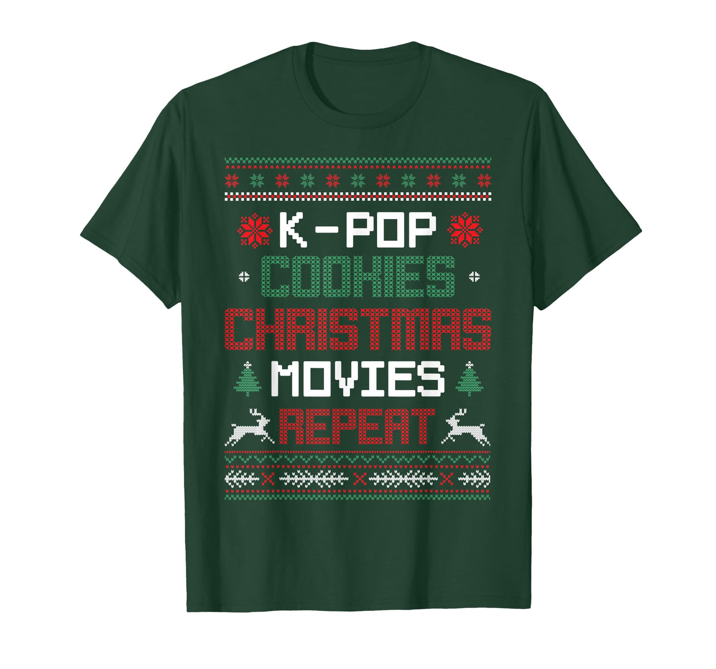 K-Pop Cookies Christmas Movies Repeat Korean Pop Music Xmas T-Shirt