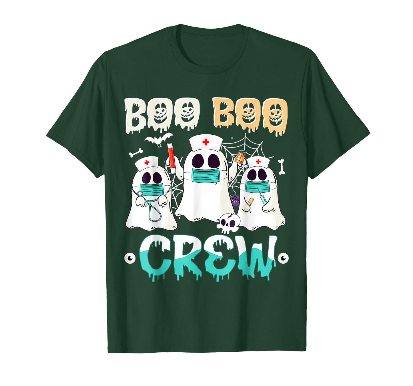 Boo boo Crew Nurse Halloween Ghost Costume Matching T-Shirt