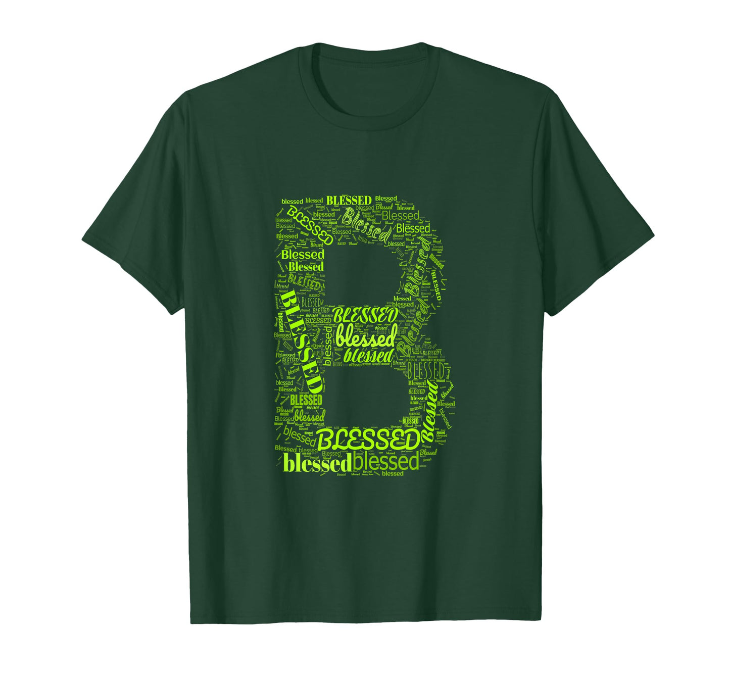 Green B - Blessed In Countless Ways Green Graphic T-Shirt