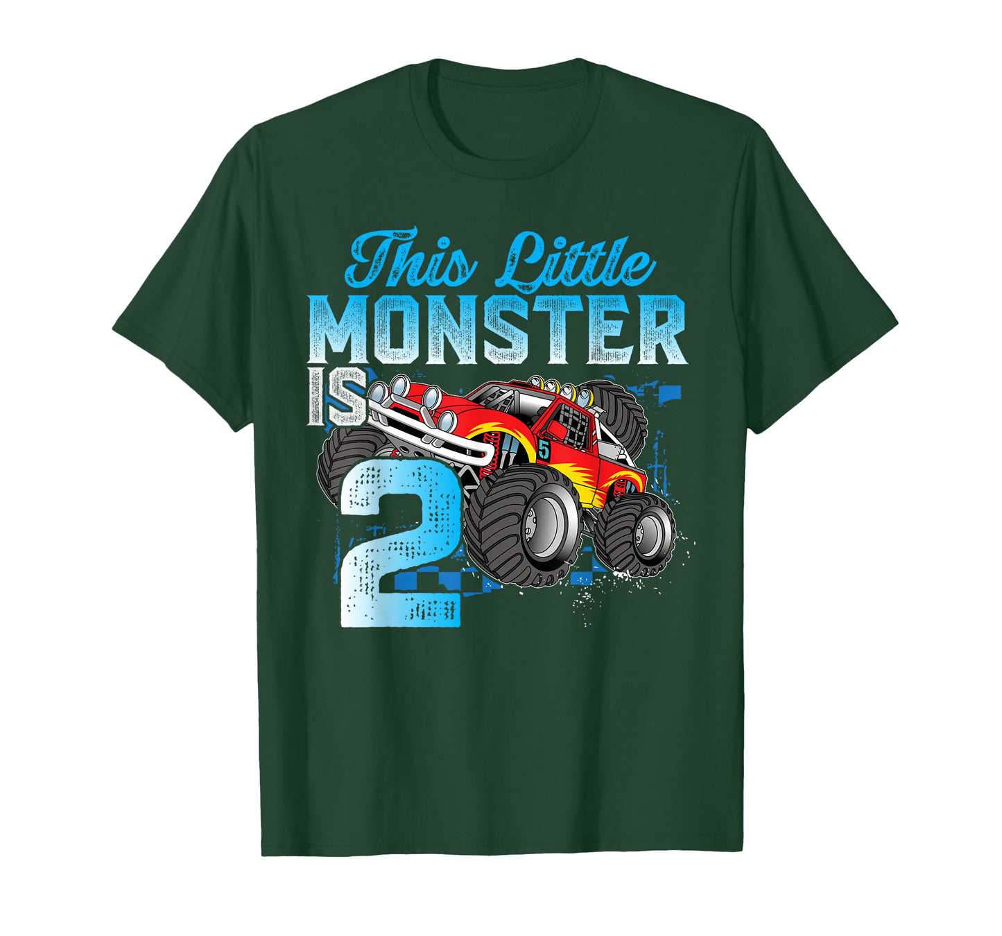 Birthday 2 Years Old Kid Monster Truck 2nd B-day Funny T-Shirt