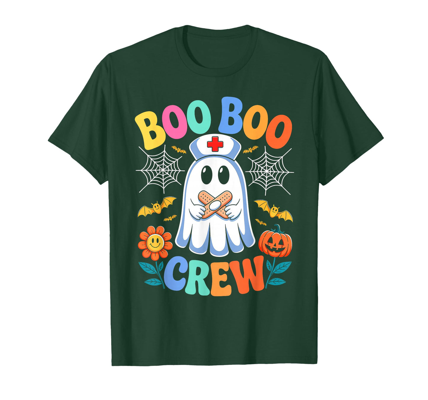 Retro Boo Boo Crew Nurse Funny Ghost Halloween Nurse Women T-Shirt