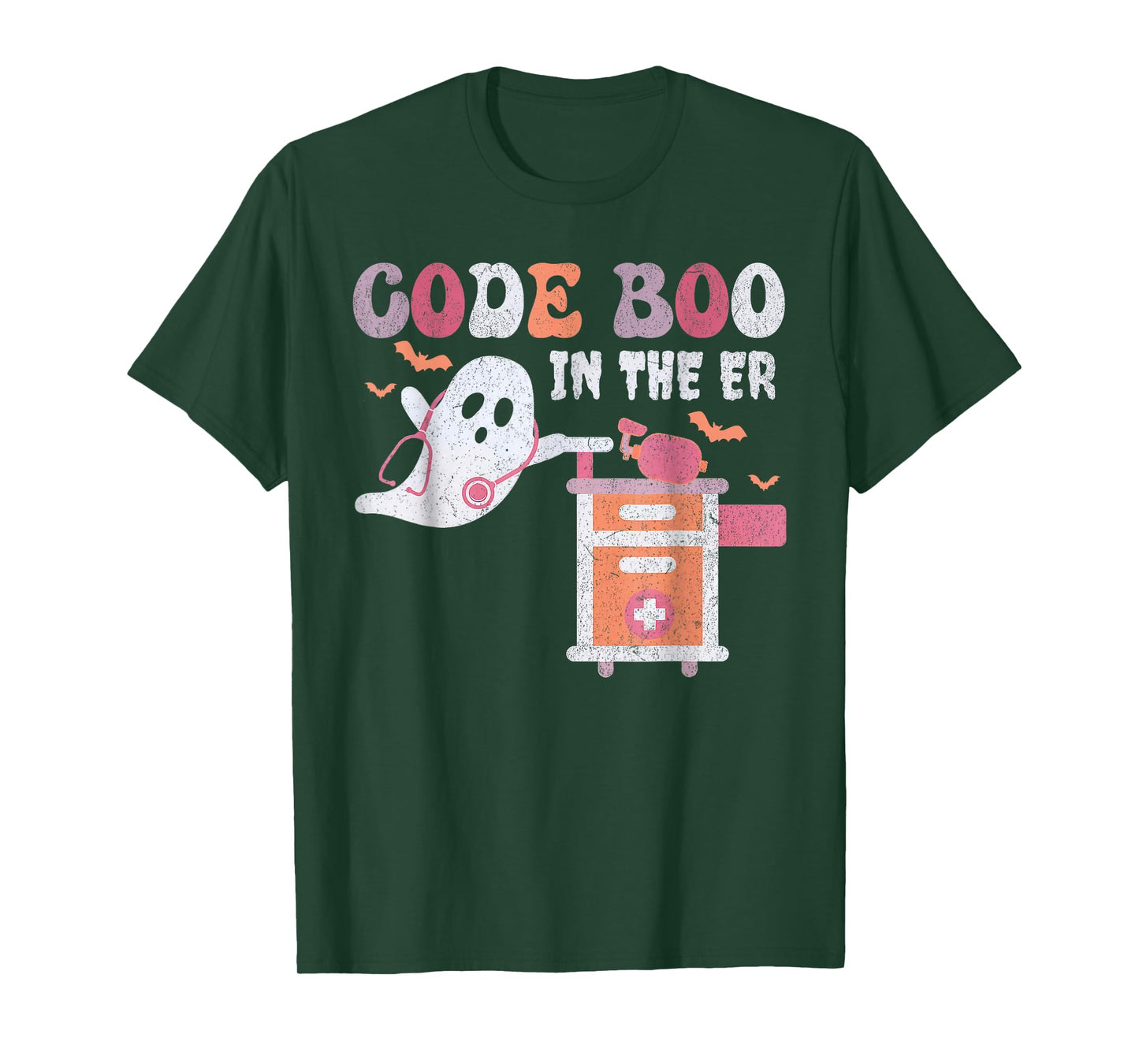 Ghost Code Boo In The ER Respiratory Therapist Halloween T-Shirt