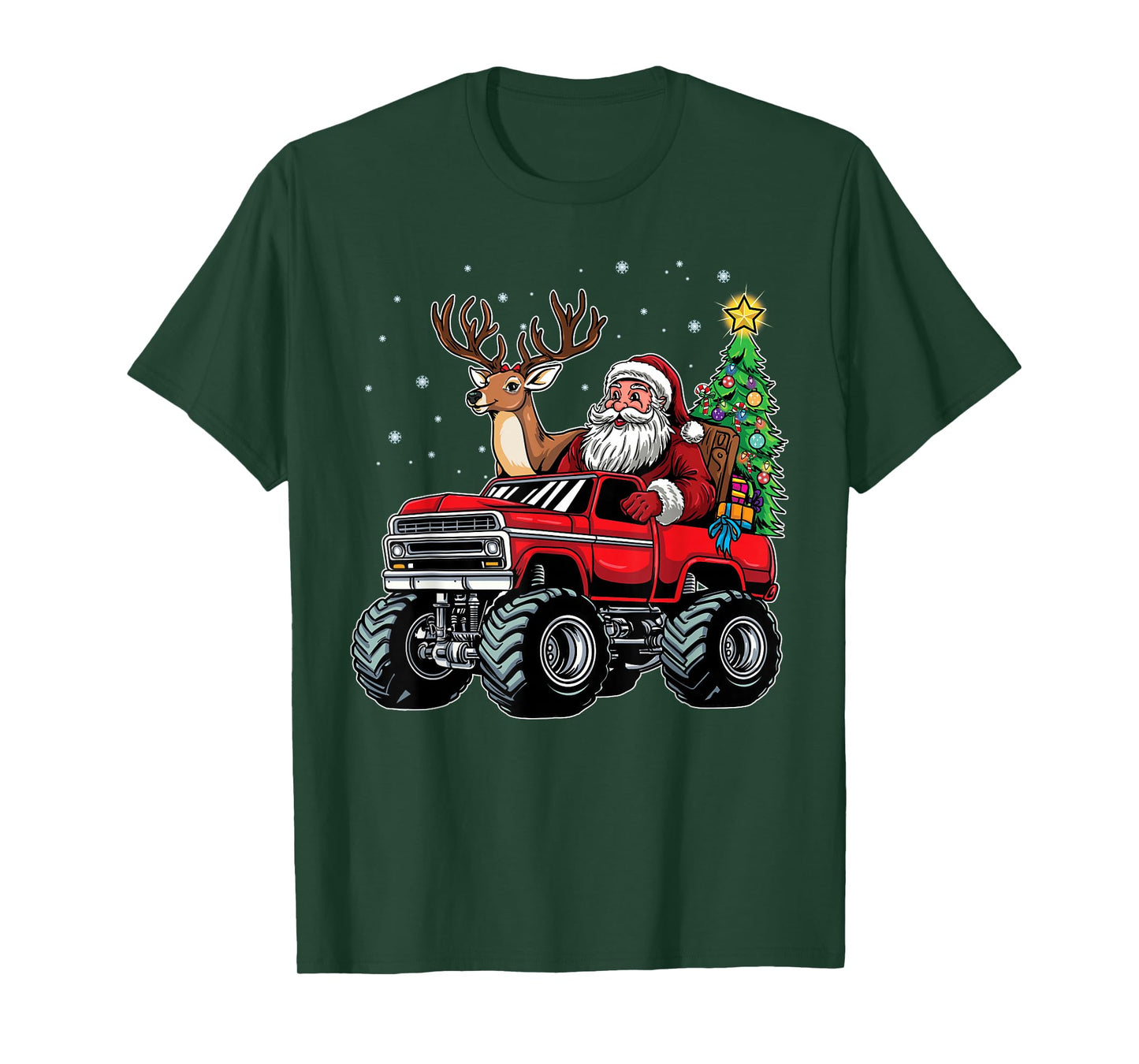 Christmas Santa Claus Monster Truck Lover Funny Xmas Costume T-Shirt
