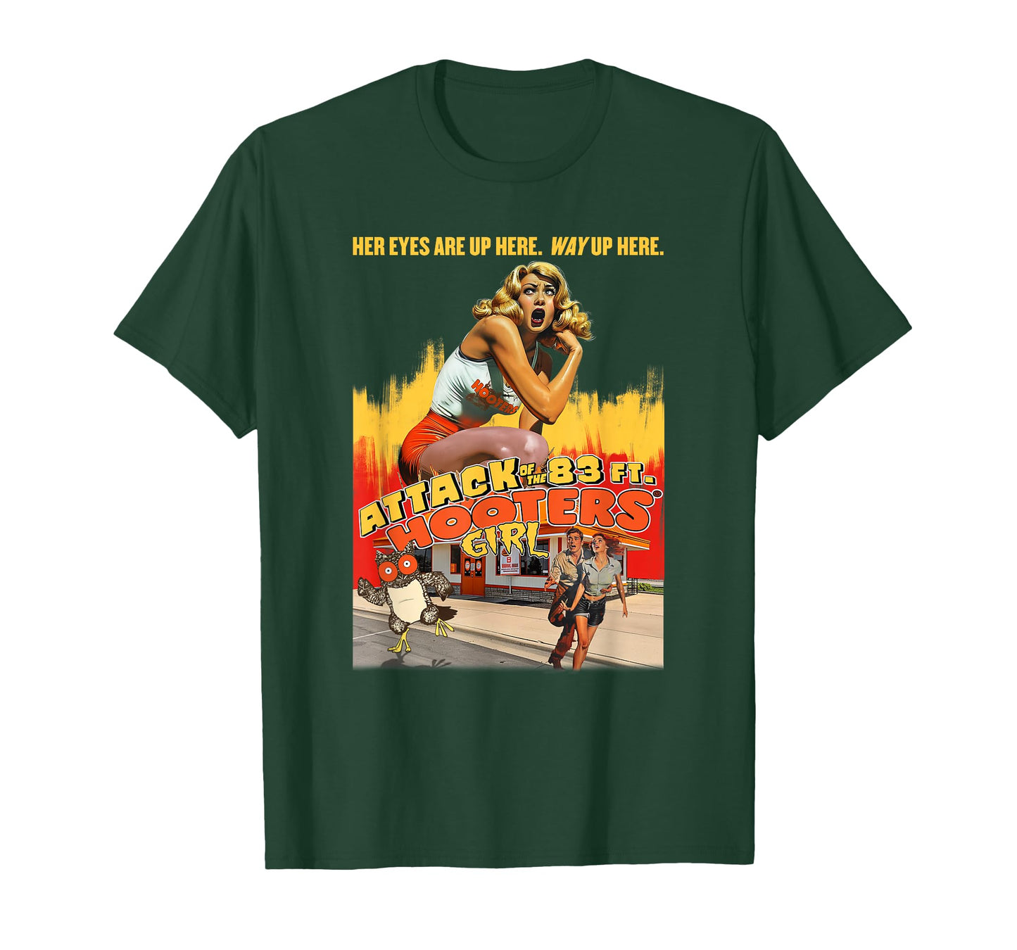 Hooters Attack of The 83ft Hooters Girl Funny B-Movie Retro T-Shirt
