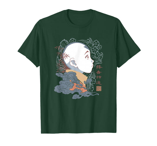 Avatar: The Last Airbender Aang Side Profile Kanji T-Shirt