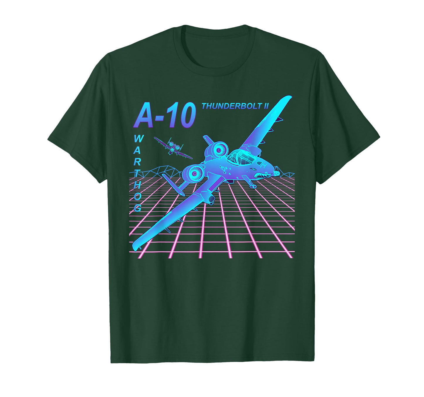 Dinosaurus Rekx A-10 Thunderbolt II Warthog Jet T-Shirt, Small, Black