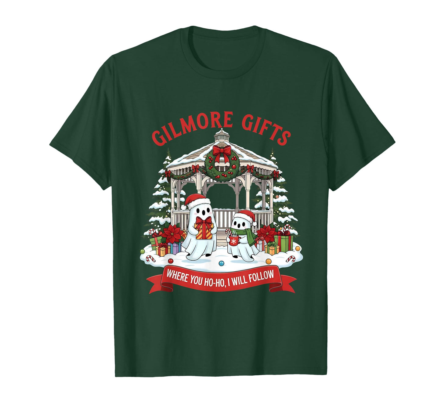 Gilmore Gifts Where You Ho-Ho I Will Follow Christmas Ghost T-Shirt