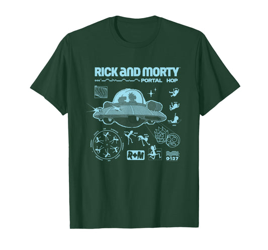 Rick and Morty Space Ship Alien Portal Hop T-Shirt