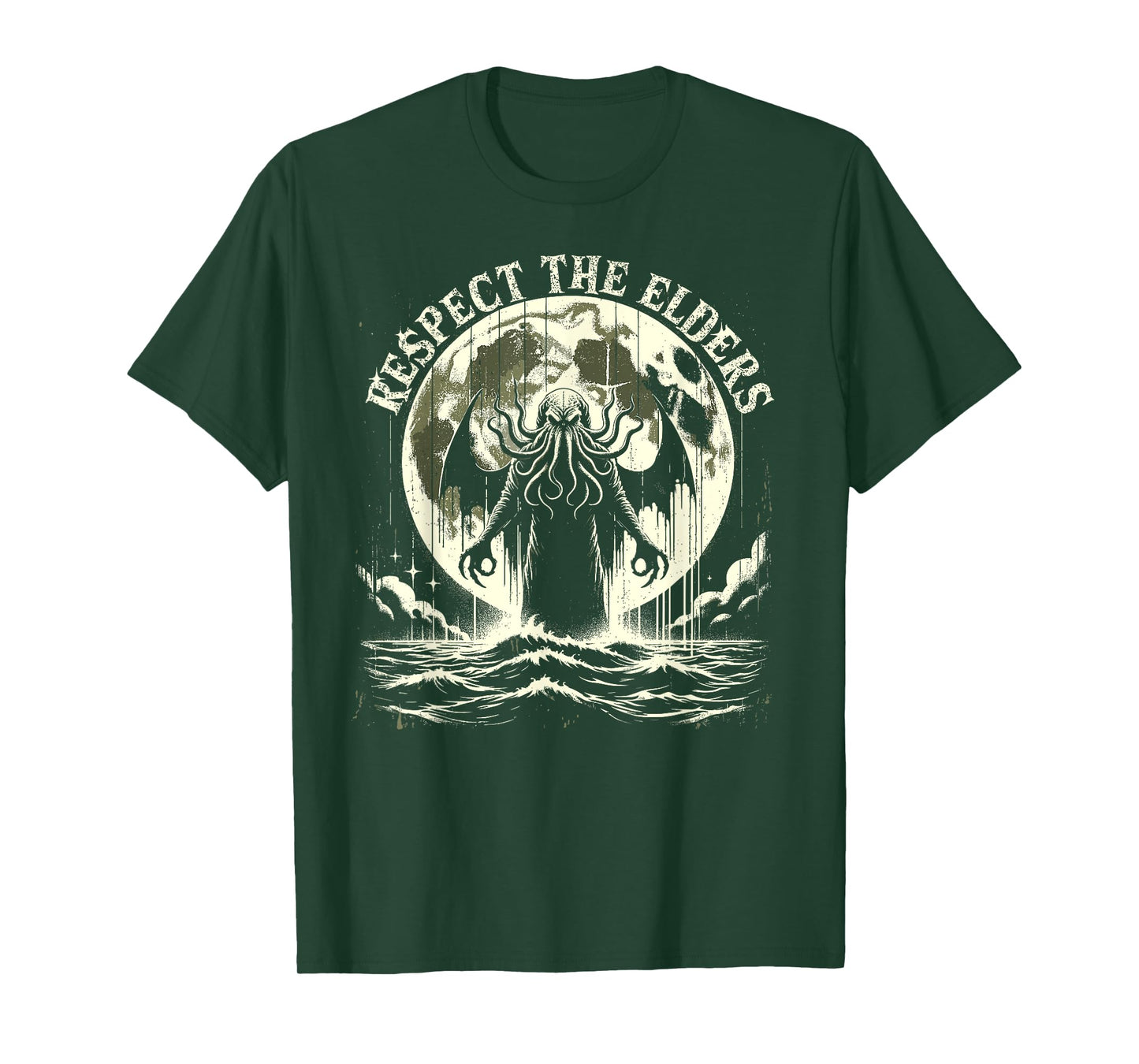 Cthulhu Respect The Elders, Vintage Cosmic Horror T-Shirt