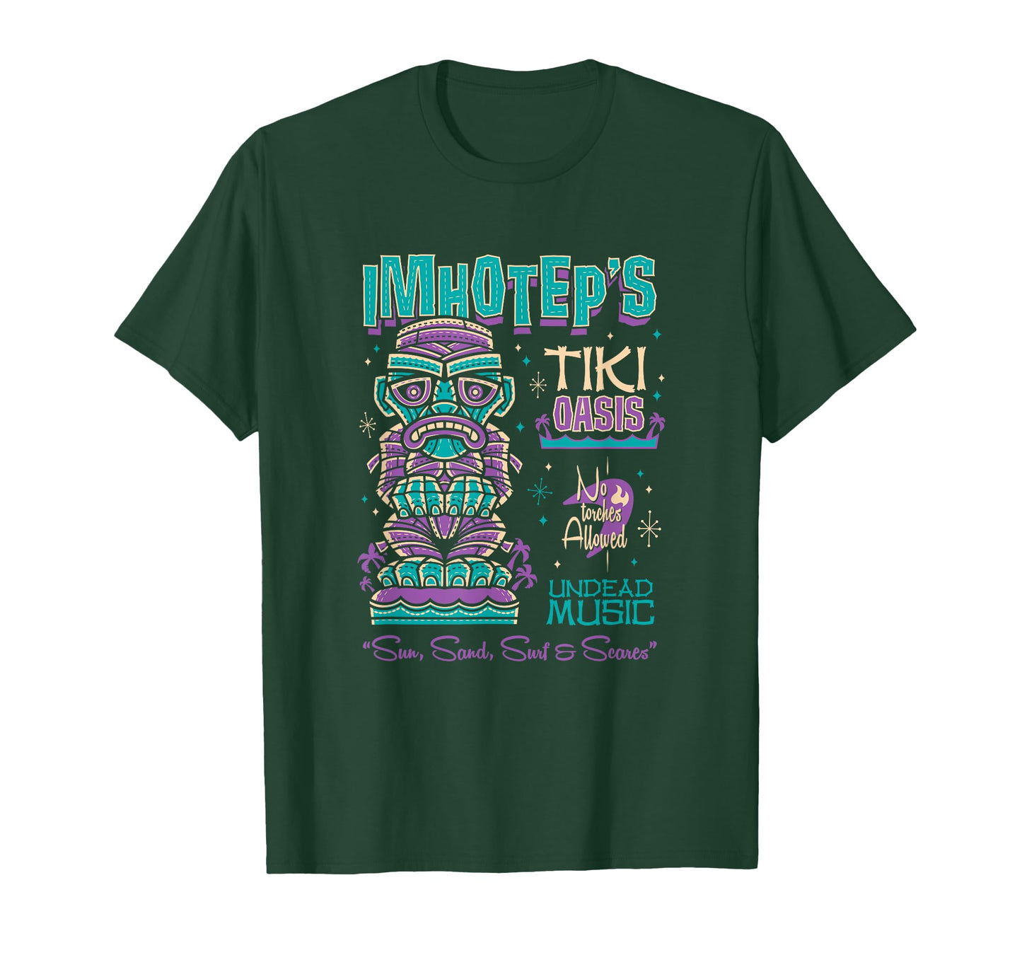 The Mummy Creepy Cute Tiki Lounge - Vacation Surf Monster T-Shirt