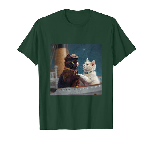 Funny Titanic Movie Cat Meme RMS Cruise Ship Men Women T-Shirt